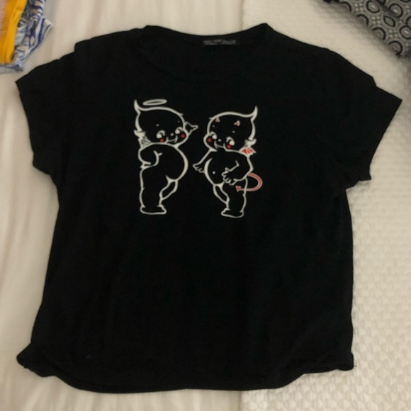 Dolls Kill Tops - angel devil graphic tee